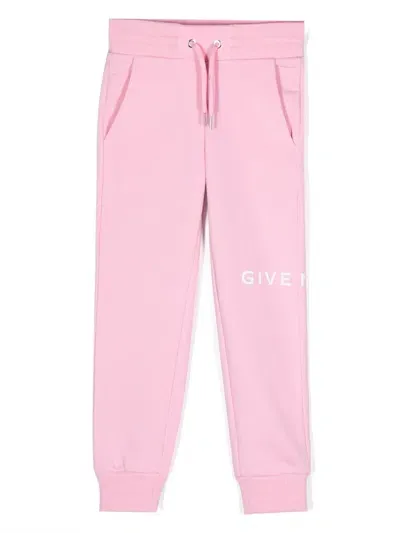 Givenchy Kids' Logo-print Drawstring Track Trousers In Pink