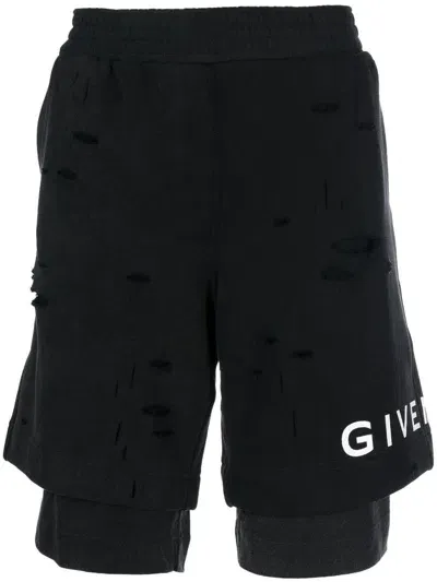 Givenchy Logo-print Track Shorts In Black