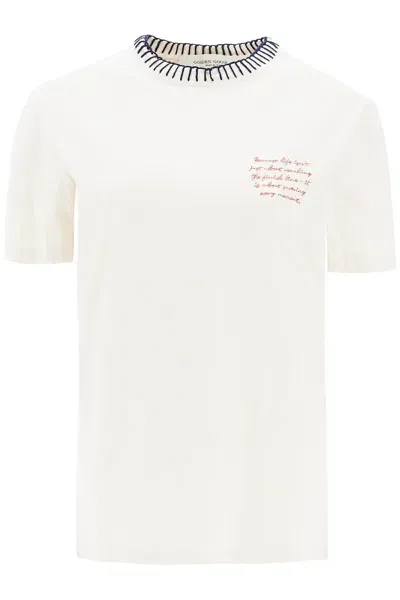 Golden Goose Crewneck T-shirt With In White