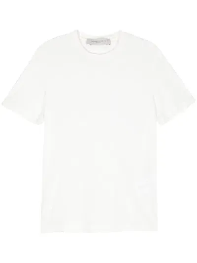 Golden Goose Golden M`s Regular T-shirt Distressed Cotton Jersey In White