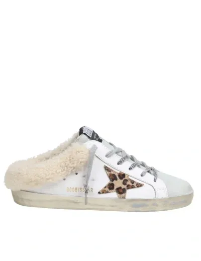 Golden Goose Mules In Leather And Suede In White