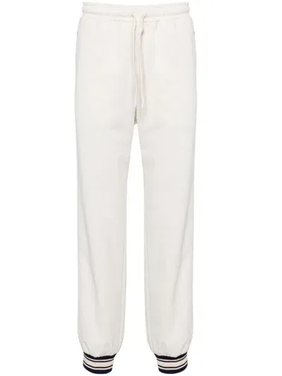 Gucci Logo-patch Cotton Track Pants In Neutrals