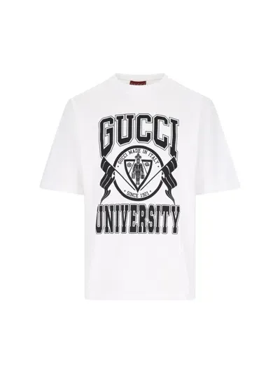 Gucci Men Printed T-shirt In White