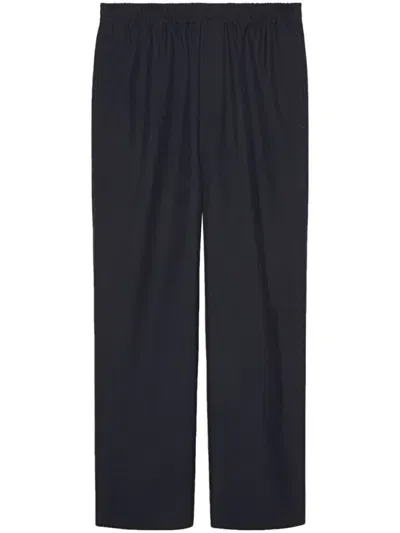 Gucci Blue Straight-leg Wool Trousers