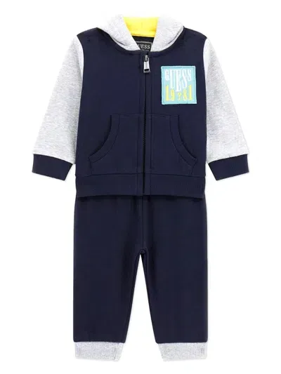 Guess Babies' Logo-embroidered Tracksuit Set In Blue