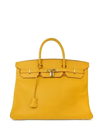 Pre-owned Hermes 1998 Birkin 40 Handbag In Yellow