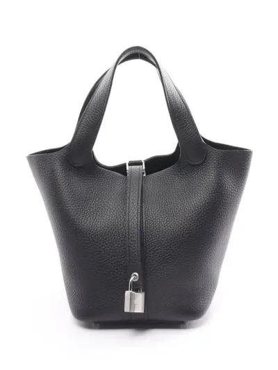 Pre-owned Hermes 2024 Picotin Lock Pm Tote Bag In ブラック