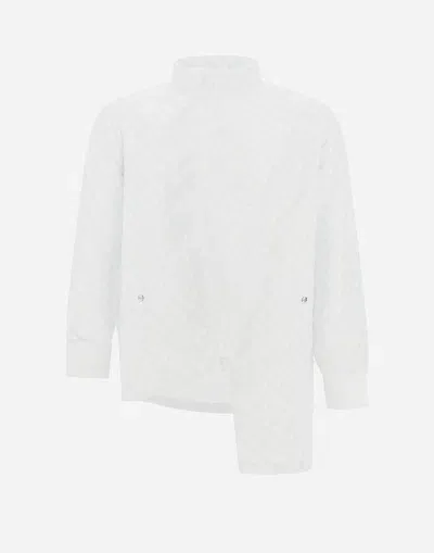 Herno Globe Bomber Jacket In Photocromatic Monogram In White