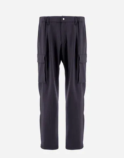 Herno Trousers In Soft Wool In Black