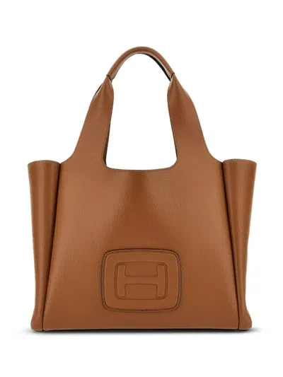 Hogan Pre H Bag Medium Leather Bag In Brown