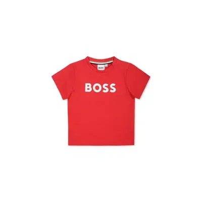 Hugo Boss Red T-shirt For Baby Boy With Logo