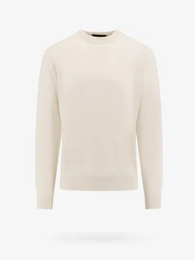 Hugo Boss Boss  Crewneck Ribbed Knit Jumper In White