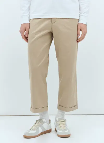 Human Made Wide Crop Pants In Beige