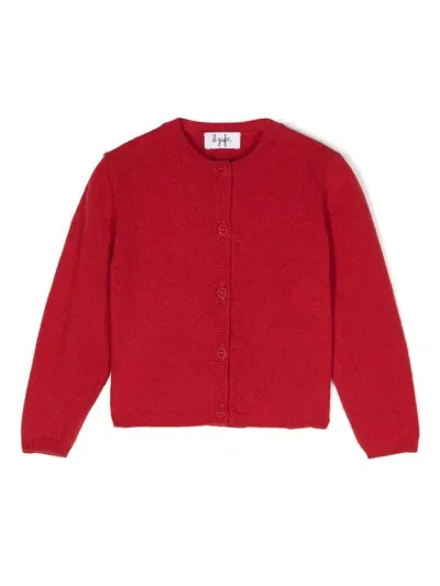 Il Gufo Babies' Wool Cardigan In 红色