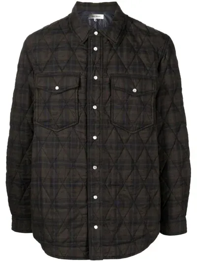 Isabel Marant Check-print Two-pocket Shirt Jacket In Brown