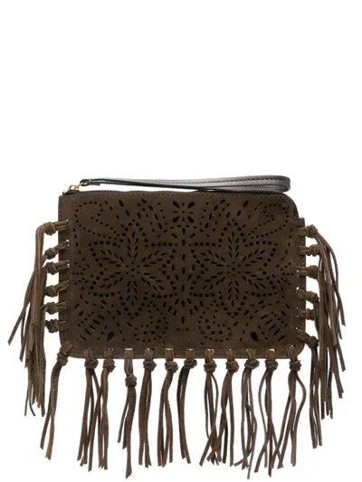 Isabel Marant Flat Clutch Bag In Brown