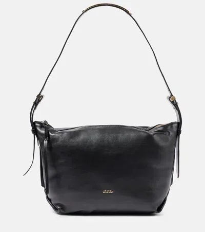 Isabel Marant Leyden Large Leather Shoulder Bag In Black