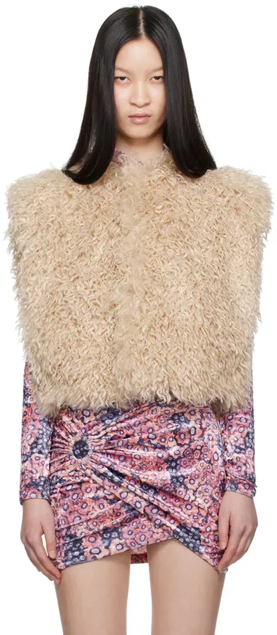 Isabel Marant Off-white Florana Faux-fur Vest In 23ec Ecru