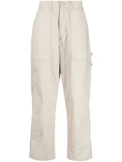 Izzue Logo-patch Cargo Trousers In Neutrals