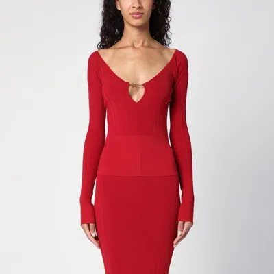 Jacquemus Red Le Haut Pral\u00f9 Viscose-blend Sweater