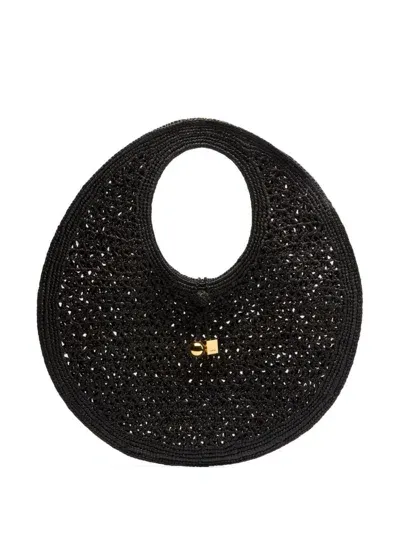 Jacquemus The Bag Le Rond Beach In Black  