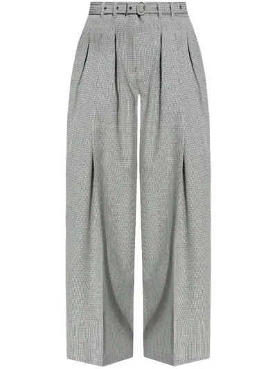 Jil Sander Belted Palazzo Pants In Grey