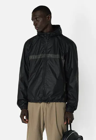 John Elliott Zip-up Leather Windbreaker In Black