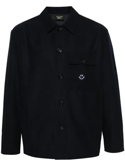 Joshua Sanders Smiley Face-embroidered Shirt In Blue