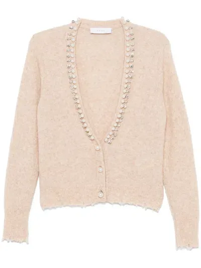 Kaos Crystal-embellished Cardigan In Neutrals