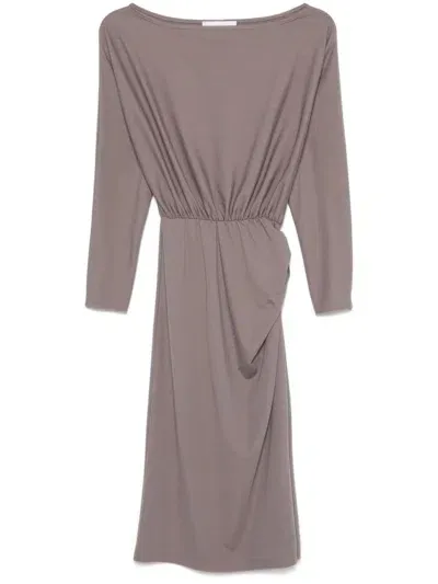 Kaos Ruched Midi Dress In Grey