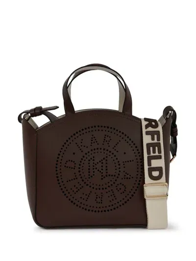 Karl Lagerfeld Small Circle Tote Bag In Brown