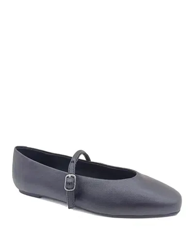 Kenneth Cole Magnolia Mary Jane Flat In Black Leather