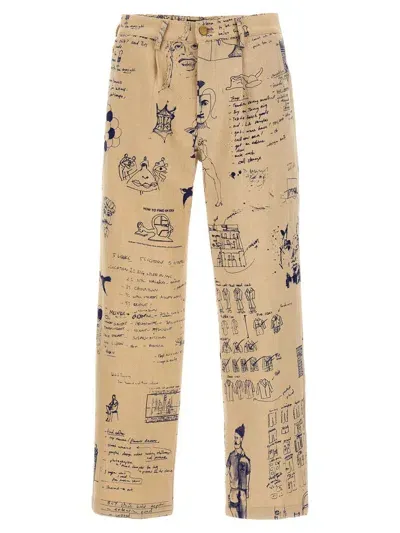 Kidsuper Doodles Pants In Beige