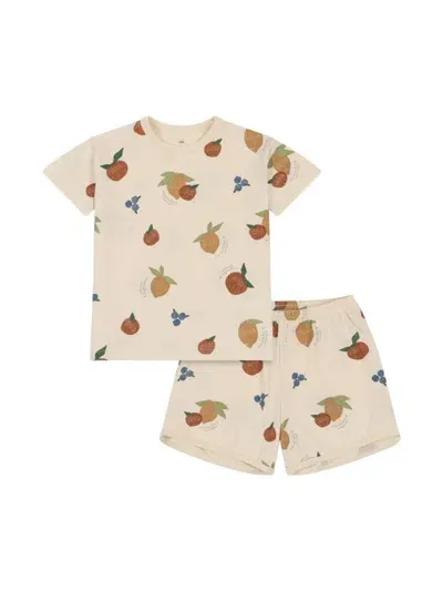 Konges Sløjd Kids' Fruity Shorts Set In Neutrals