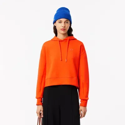 Lacoste Women's Cotton Hoodie - 34 In Orange