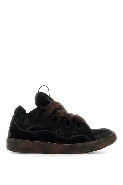 Lanvin Curb Sneakers In Marron Foncé/marron (black)