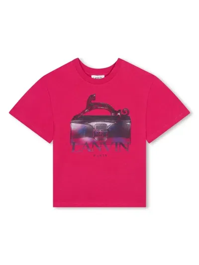 Lanvin Enfant Kids' Graphic-print Cotton T-shirt In Pink