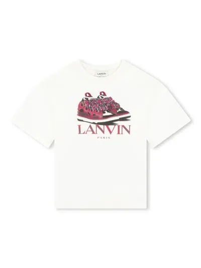 Lanvin Enfant Kids' Logo-print Cotton T-shirt In White