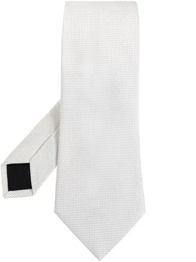 Lanvin Geometric Pattern Tie In White