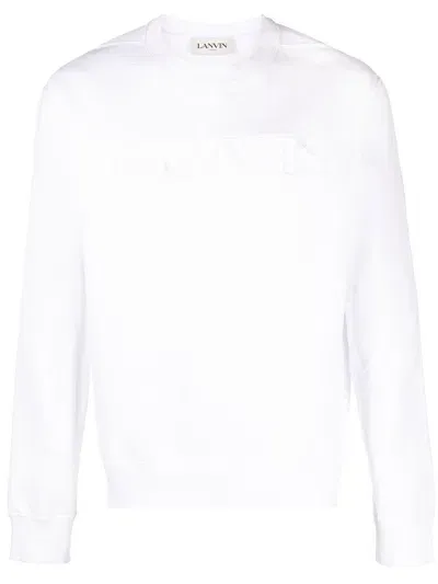 Lanvin Logo-embroidered Sweatshirt In White