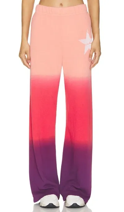 Lauren Moshi Martina Cracked Star Wide Leg Pant In Malibu Skies