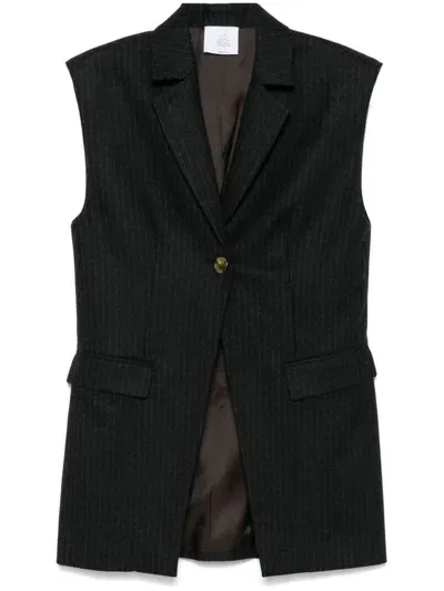 Le Sully Studio Pinstriped Gilet In 灰色