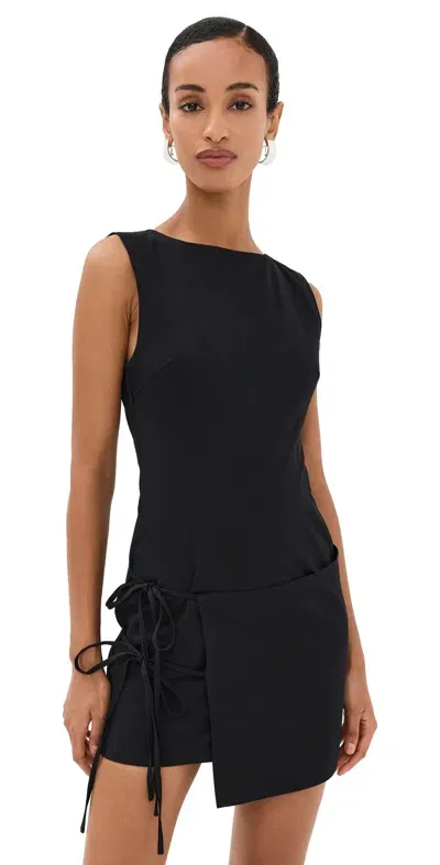 Lioness Ballerina Wrap Mini Dress Onyx