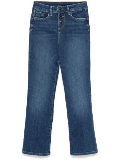 Liu •jo Cropped Bootcut Jeans In Blue