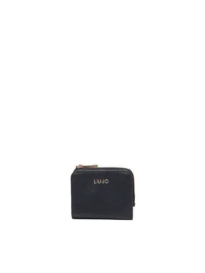 Liu •jo Wallet With Metallic Logo In Black