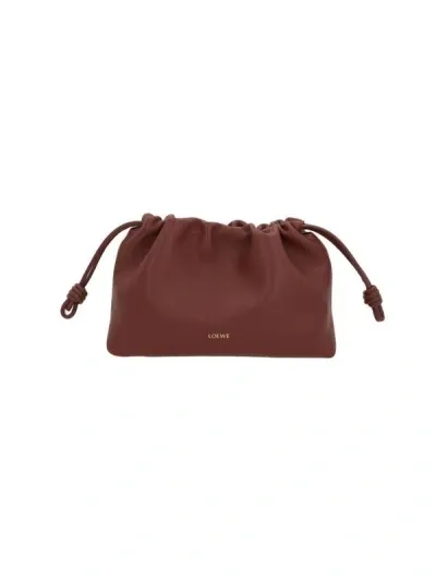 Loewe Flamenco Leather Shoulder Bag In Bordeaux