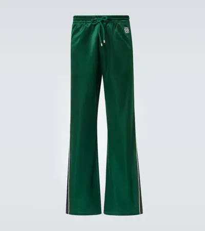 Loewe Logo Jersey Track Pants In Green