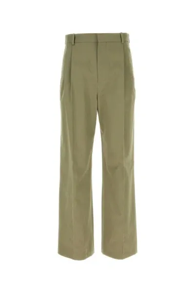 Loewe Army Green Cotton Pant In Multicolor