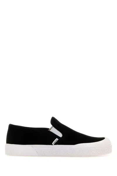 Loewe Terra Vulca Contrast-sole Canvas Low-top Trainers In Black