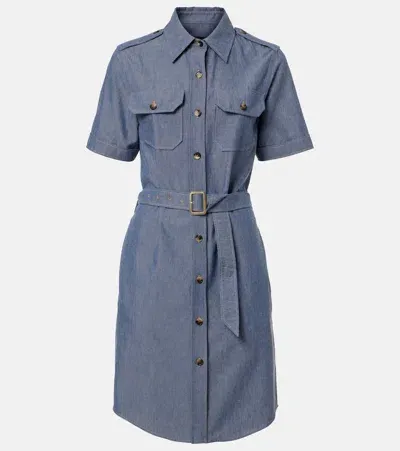 Loro Piana Annalisa Chambray Dress In Blue